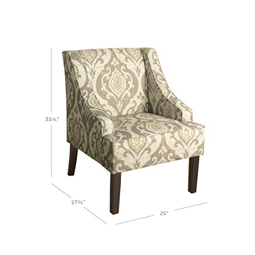 HomePop Velvet Swoop Arm Accent Chair, Suri Blue