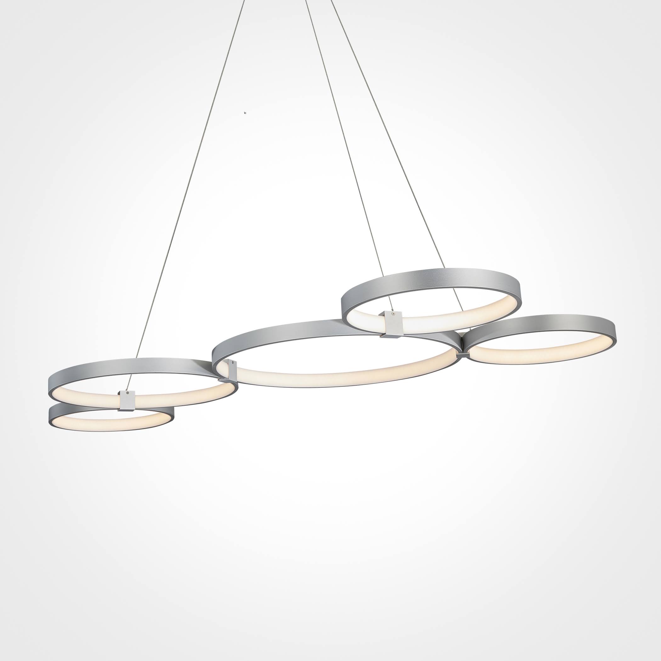 VONN Lighting VMC32410AL Capella Silver 55x22 LED Modern Adjustable Multi-Ring Chandelier