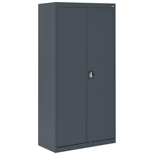 Sandusky Lee EA4R362472-02 Welded Steel Elite Storage Cabinet with Adjustable Shelves, 24" Length x 36" Width x 72" Height, Charcoal