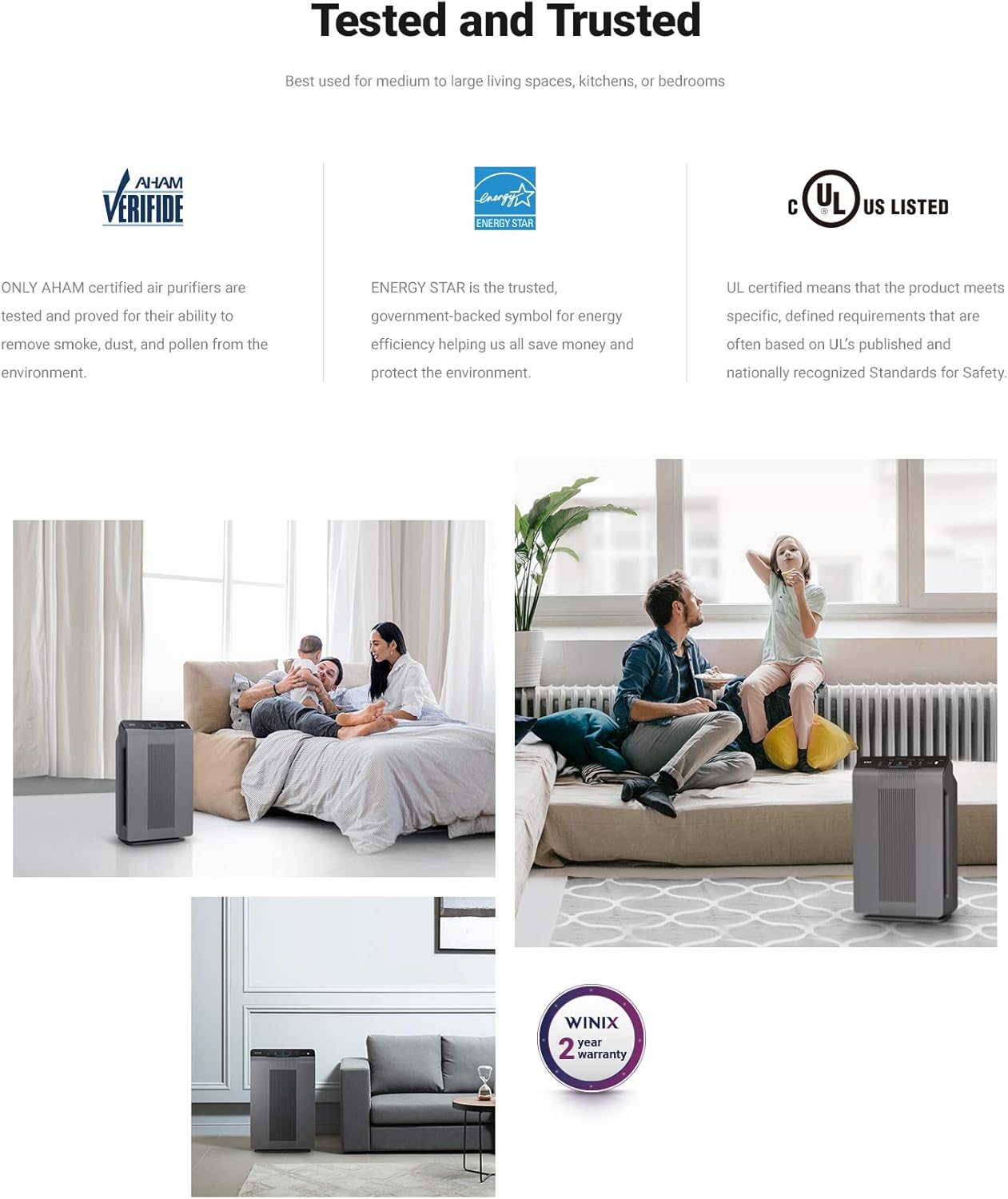 Winix 5300-2 Air Purifier with True HEPA, PlasmaWave and Odor Reducing Carbon Filter,Gray