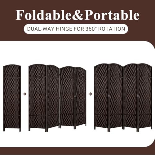 Room Divider, Room Dividers and Folding Privacy Screens, 16in Privacy Screen, 6 Panel Temporary Wall Partitions, 6ft Space Separation Panel Screen