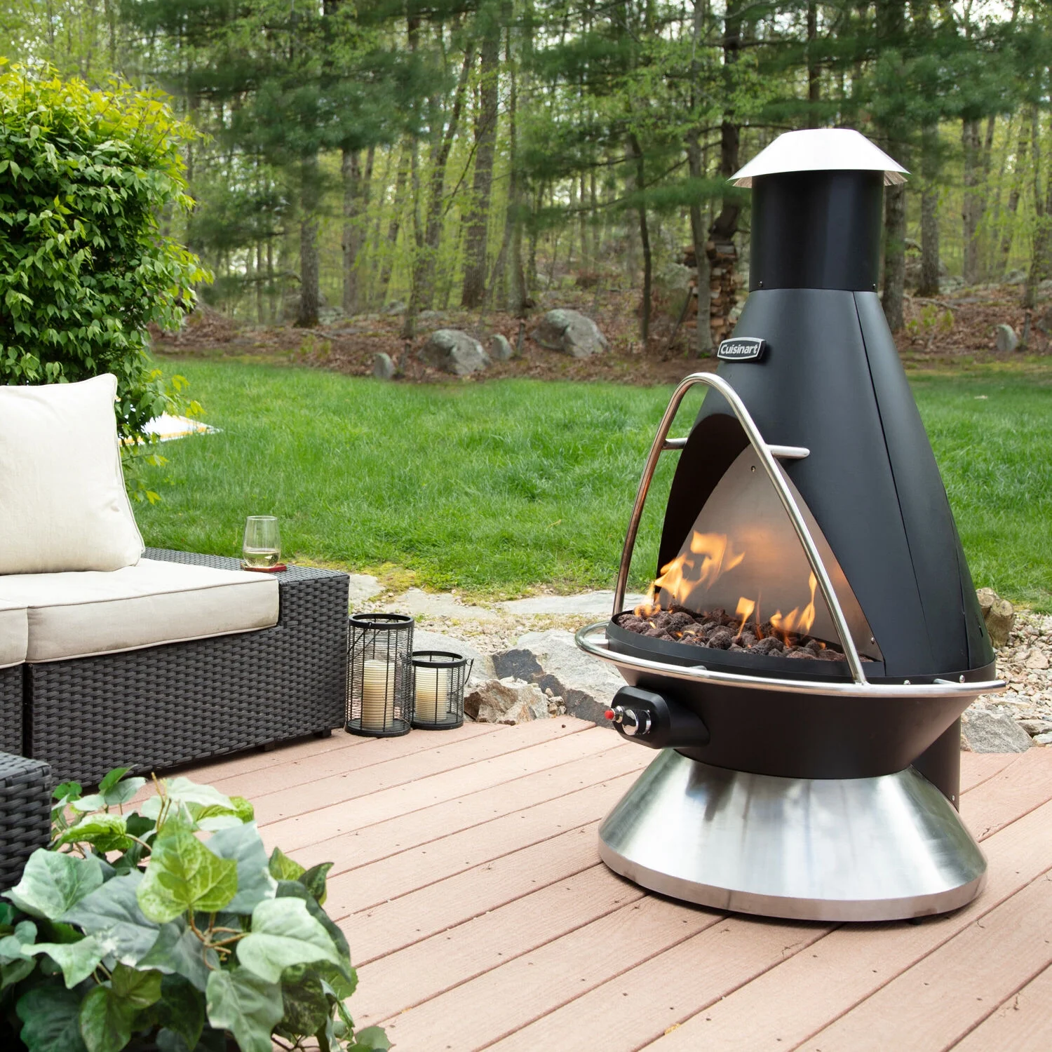Cuisinart Chimenea Propane Fire Pit, Patio Heater with Tip-Over Safety Switch