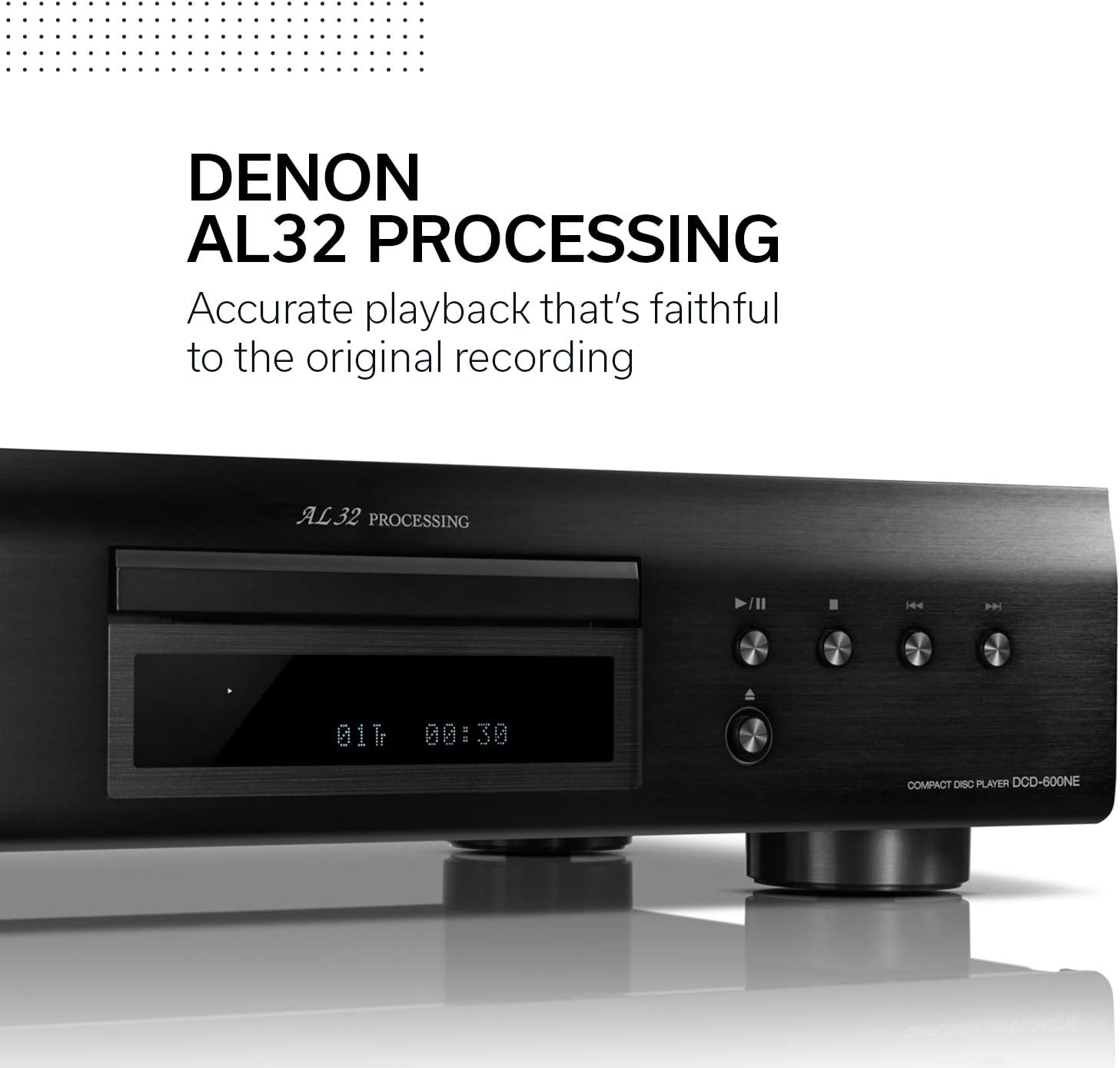 Denon DCD-600NE Compact CD Player in a Vibration-Resistant Design | 2 Channels | Pure Direct Mode | Pair with PMA-600NE for Enhanced Sound Quality |