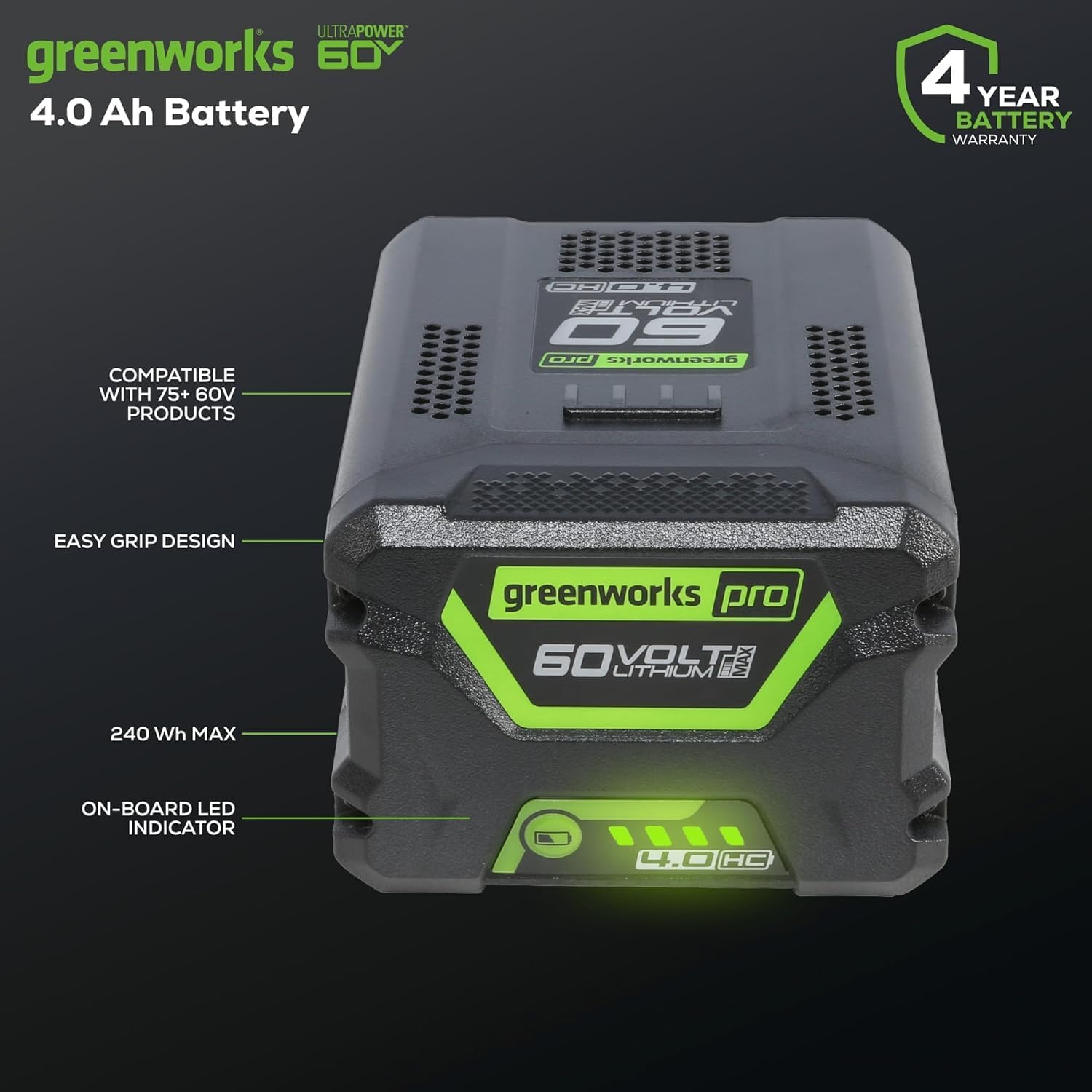 Greenworks Pro 60V Brushless Earth Auger | Post Hole Digger Great for Fences, Gardening, Planting Without Auger Bit