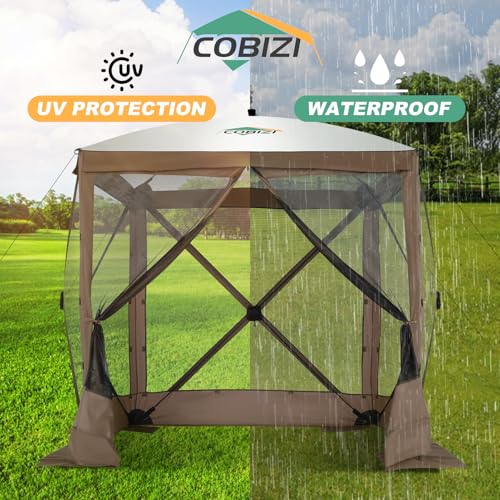 COBIZI 12x12ft Pop up Gazebo Screen Tent Screen House for Camping, Camping Outdoor Screened Gazebo, Canopy Tent