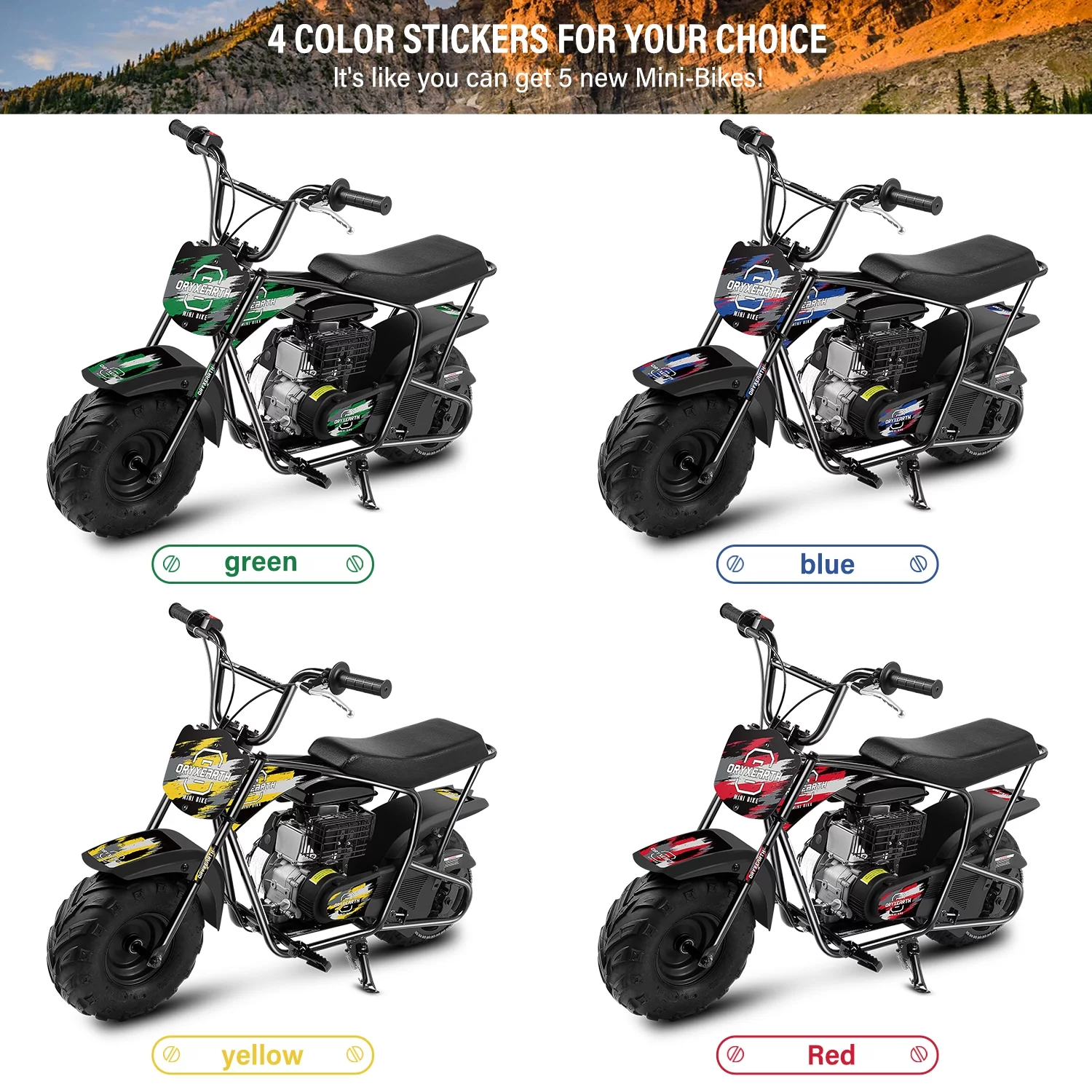 Oryxearth Mini Bike for Kids Motorcycle, Gas Power Dirt Bike,105CC 4-Stroke Ride on Toys, Racing - Radiant Selections
