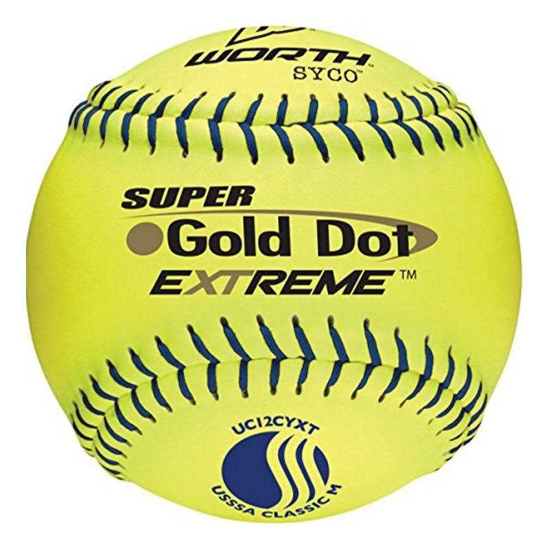 Worth One Nation 12 inch Gold Dot Slowpitch Softball Balls - Sports Supplies Online Store