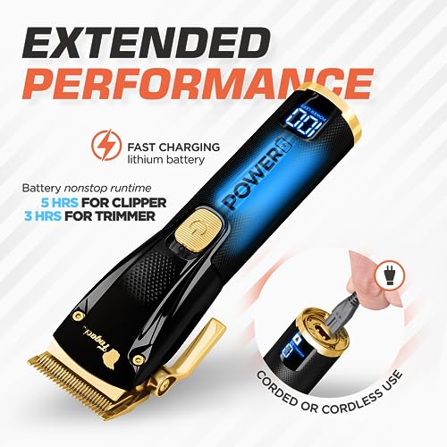 Fagaci Professional Hair Clippers for Men Set Turbo Power with Precise Cutting, Barber Clippers for Hair Cutting