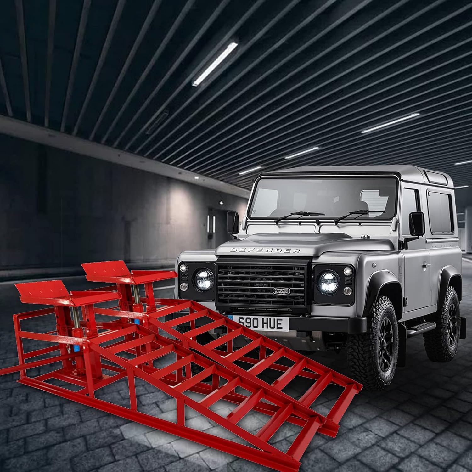 Car Ramp Lifts - VVVIKU 2PCS Auto Car Truck Service Ramps Lifts, 10000lbs Heavy Duty Hydraulic Car Ramps Lift for Car Repair