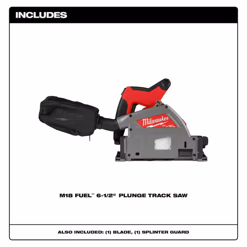 M18 FUEL 18V Lithium-Ion Cordless Brushless 6-1/2 in. Plunge Cut Track Saw with 55 in. Track Saw Guide Rail
