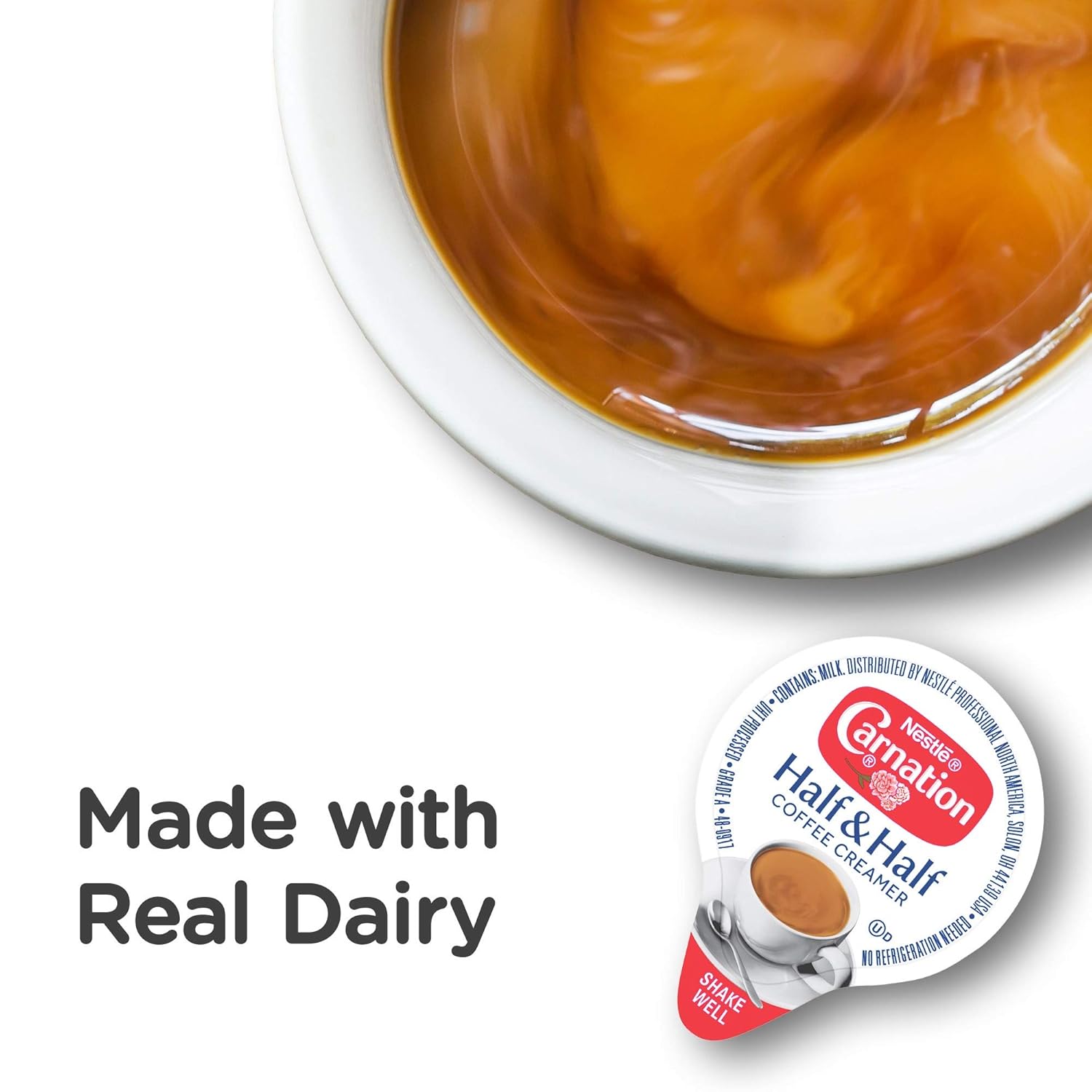 Nestle Carnation Coffee Creamer Half and Half, No Refrigeration, Made with Real Dairy, Box of 360 Pack of 2