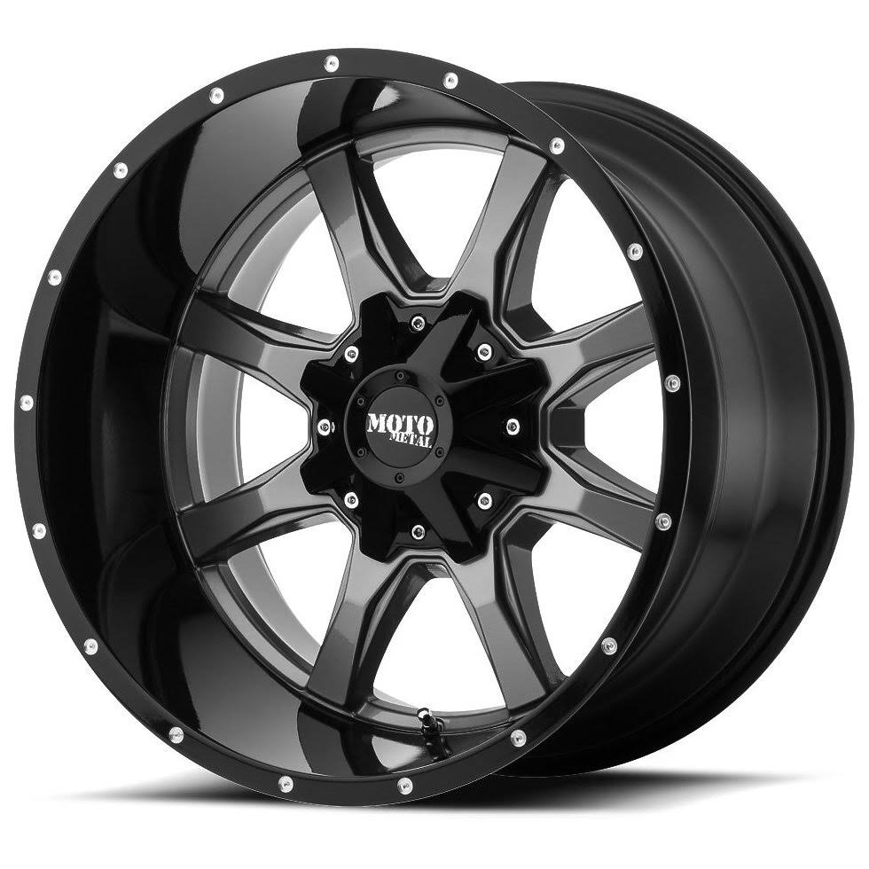 Moto Metal MO970 Wheel Grey Center w/ Black Lip 16x7 5x130 42mm