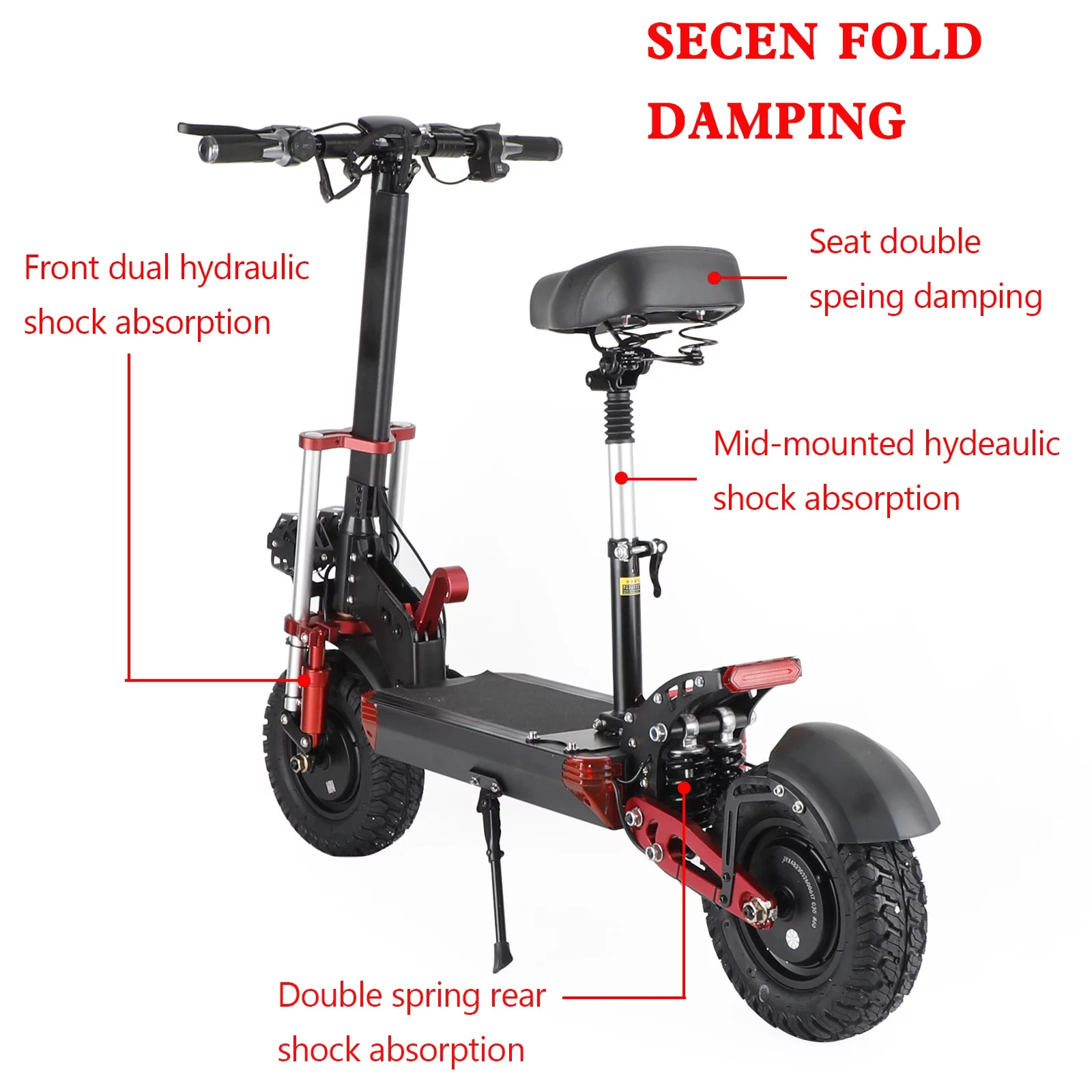 2000W 21ah off-road alloy electric scooter for adult，With large display screen, constant speed cruise Dual drive 12" tires