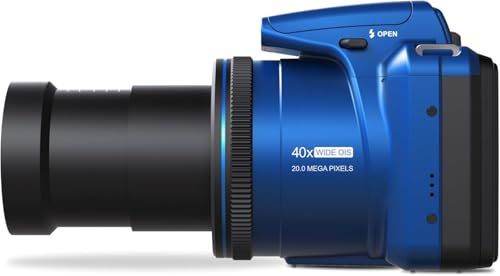 Minolta MN40Z 20MP Digital Camera – 40x Optical Zoom, 1080p FHD Video, 3.0" LCD, Wi-Fi, Face/Smile/Blink Detection – Silver