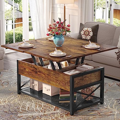 Itaar Lift Top Coffee Table, 4 in 1 Coffee Table with Storage for Living Room