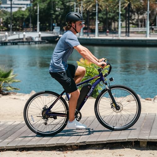 Jasion EB5 Electric Bike for Adults with Peak 500W Brushless Motor, 40Miles 20MPH Commuting Electric Mountain Bike with 360Wh Removable Battery