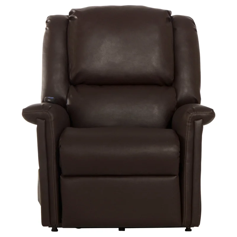 Catnapper Hewitt Power Lift Lay-Flat Recliner with Brown Disinfectable PU Fabric