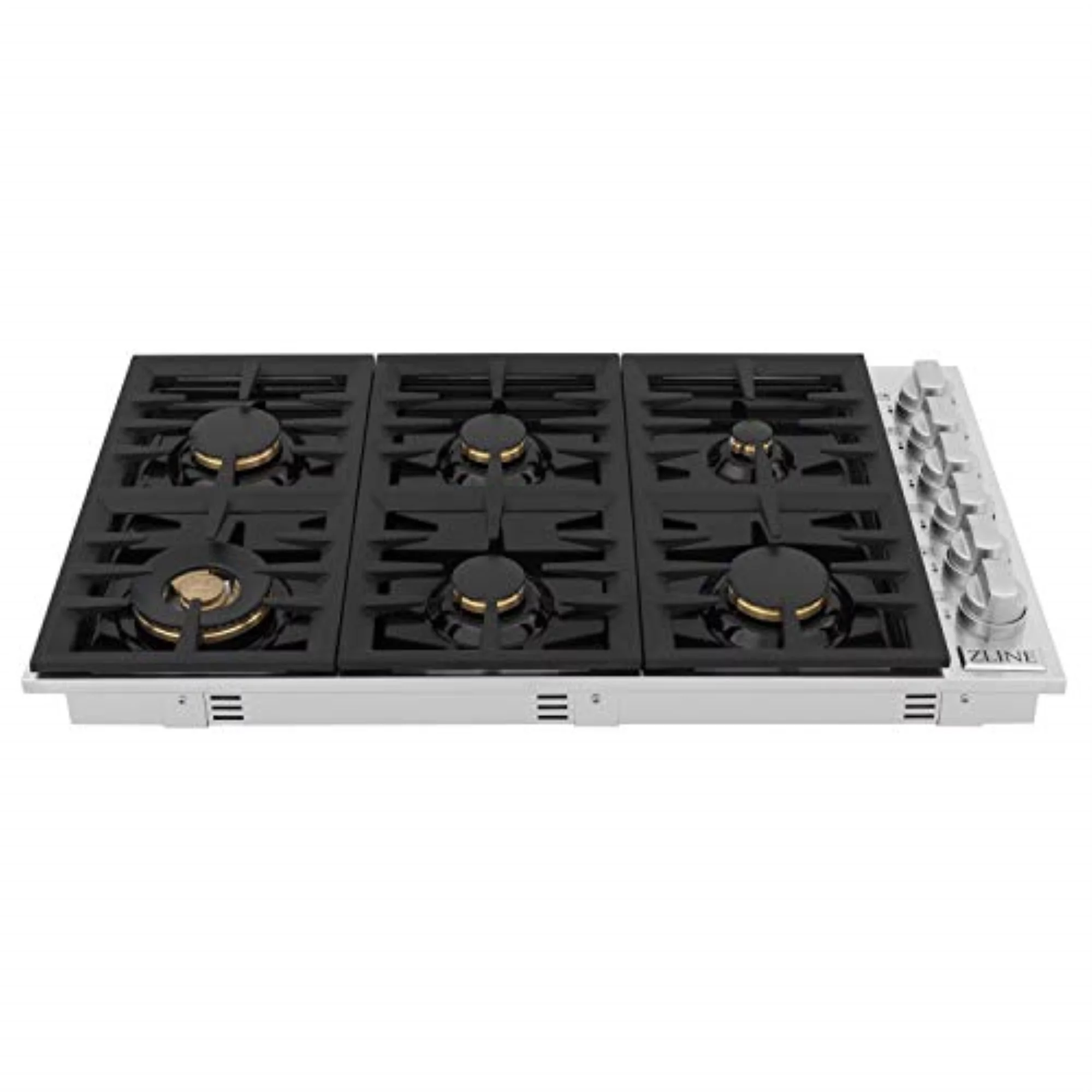 ZLINE 36 in. Dropin Cooktop with 6 Gas Burners and Black Porcelain Top (RC36-PBT)