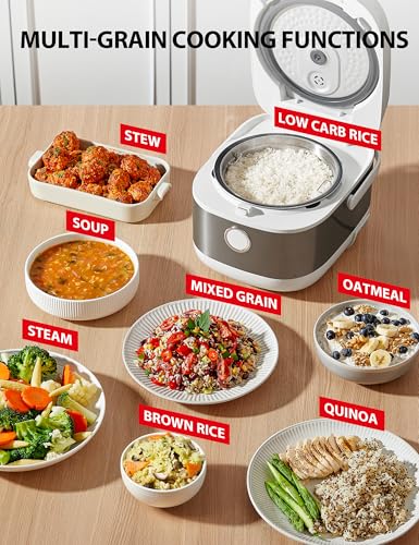 TOSHIBA Induction Heating Rice Cooker - Low Carb, Low Sugar, Digital Steamer, 5.5 Cups (Uncooked), 8 Cooking Functions, 24H Timer & Auto Keep Warm