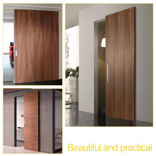 36-48" Heavy Duty Hidden Sliding Barn Door Hardware and Track, Floating Door System, Floating Wall Mount, Soft Close, Quiet and Smooth