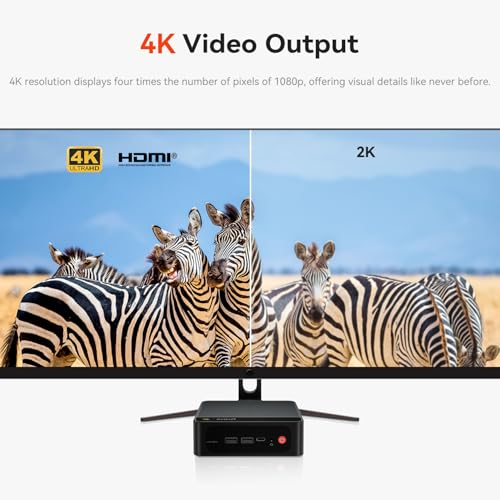 Beelink Mini PC EQR5 5825U AMD Ryzen 7 Processor(8C/16T, up to 4.5GHz), Micro Computer 16GB DDR4 500GB SSD Built-in PSU