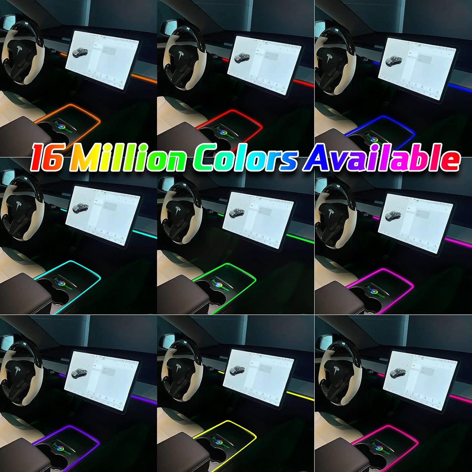 Interior Car Lights, WEBUPAR Car Accessories 10 in 1 Car LED Strip Lights with APP Control, 236 inches Fiber Optic