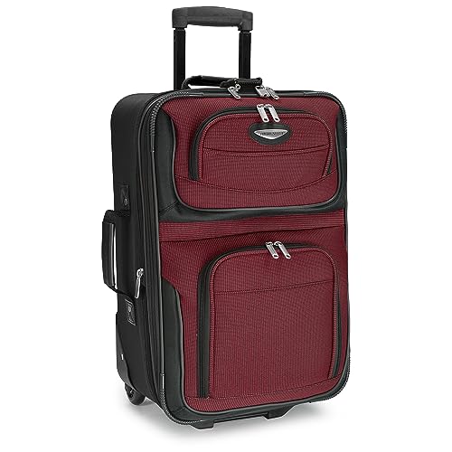 Travel Select Amsterdam 4-Piece Softside Expandable Luggage Set, Lightweight 2-Wheel Upright Suitcases, Travel Tote, Packing Cubes, Gray