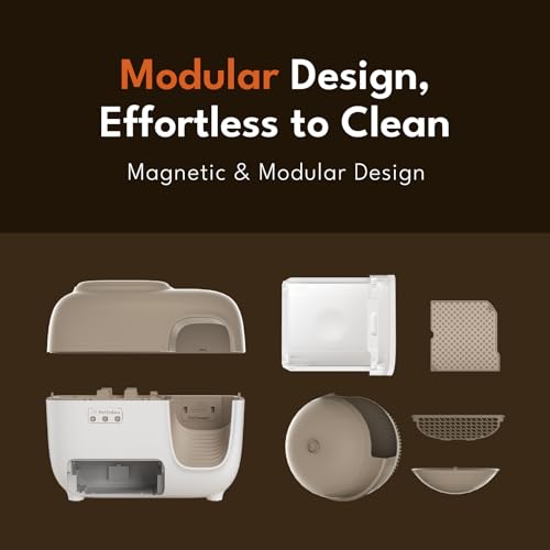 Self-Cleaning Automatic Cat Litter Box with Odor Control TiO2 System, Robot Litter Box with Auto-Packing, App Control