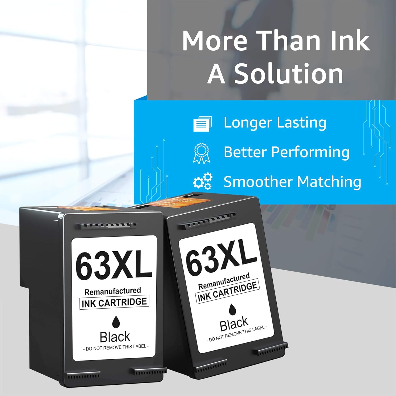 Palmtree Remanufactured Ink Cartridge Replacement for HP 63 XL 63XL for HP Envy 4520 4512 Officejet 3830 4650 5258 5255 4655 3833 Deskjet 1112 3631