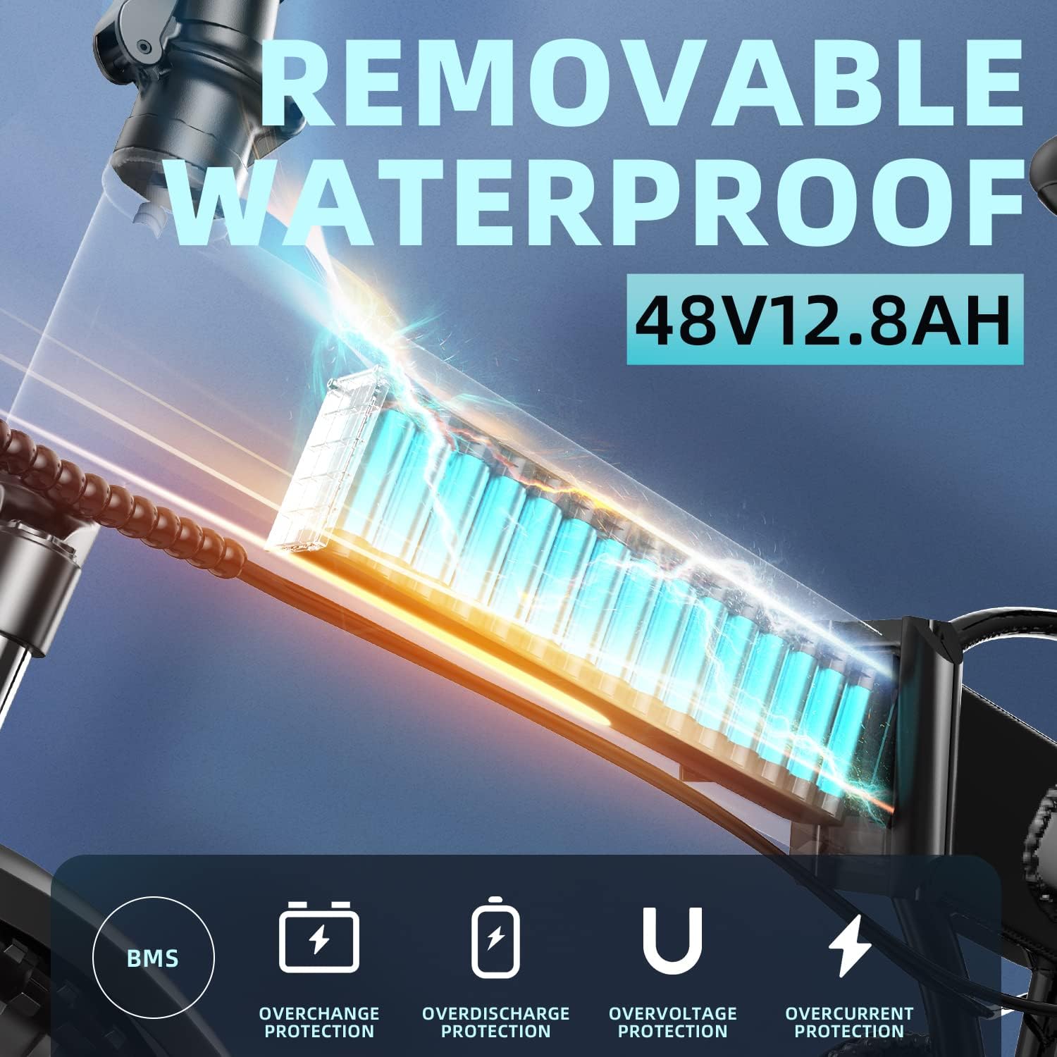 Folding Electric Bike for Adults,48V18Ah/12.8ah Removable Lithium Battery, 750W Motor 30MPH Electric Bicycle