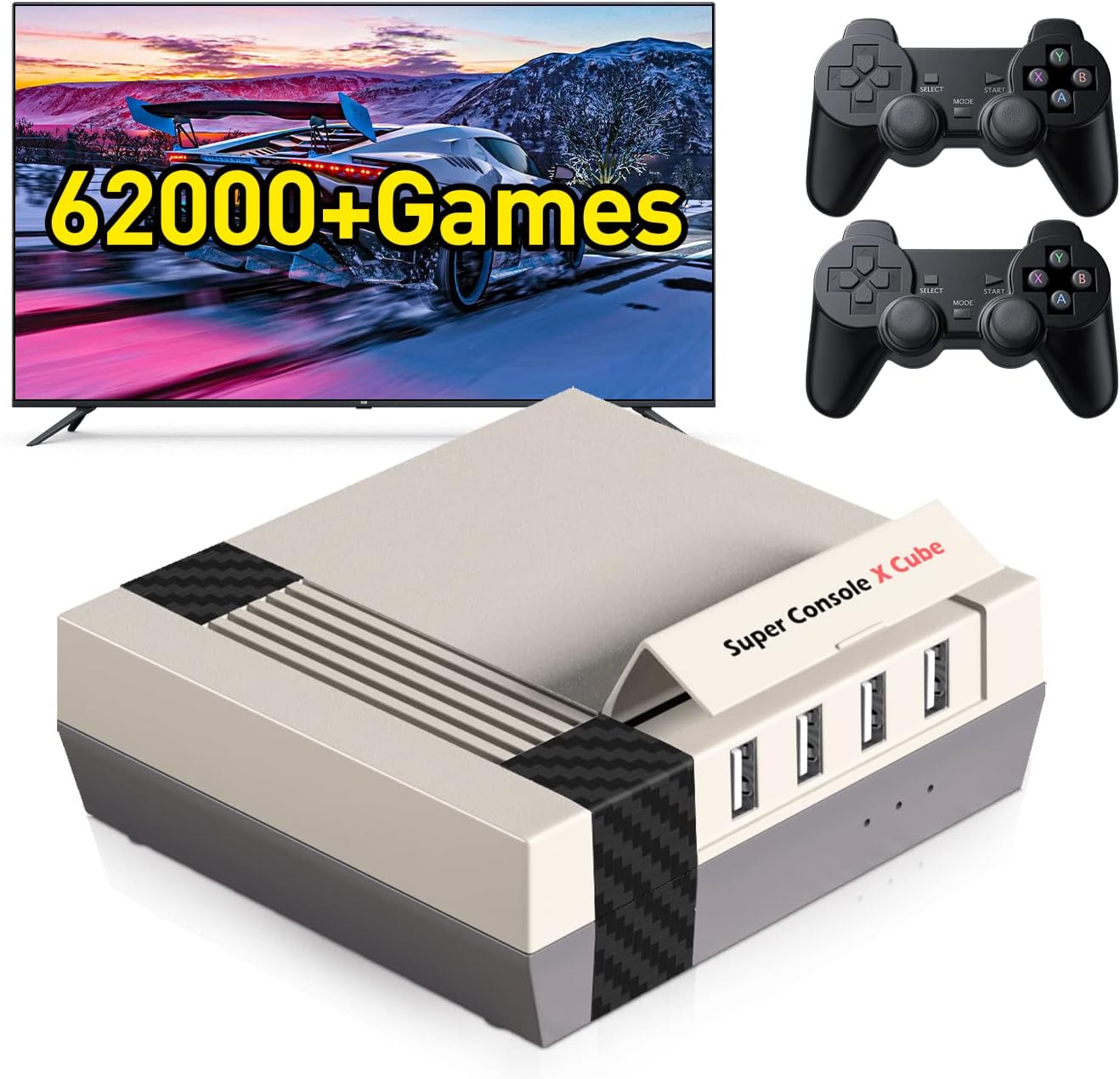 56,000+ Retro Games,Super Console X Cube Pro Gaming Console,Compatible with PSP/PS1/DC/Arcade/MAME,etc, Mini Game Emulator Support 4K TV Output