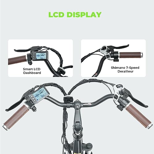 isinwheel M60 Electric Bike for Adults 750W 28mph Ebike with 48V 13Ah Removable Battery, USB Charging Port, 7 Speed Gearshift