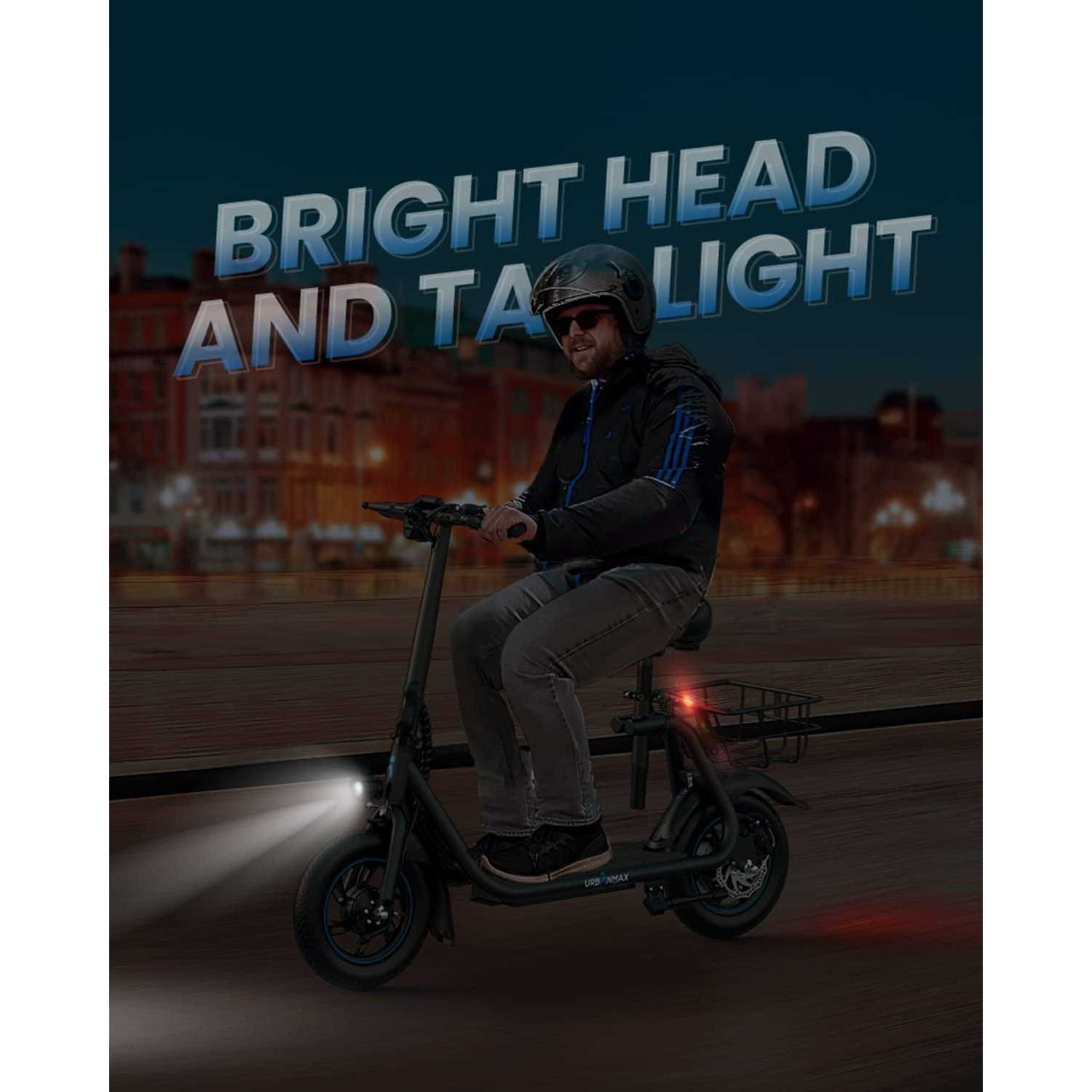 URBANMAX C1 Electric Scooter with Seat 450W Powerful Motor up to 22 Miles Range - Sports Supplies Online Store