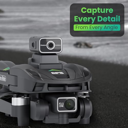 8K Camera Drones for Adults - V168 5G HD Brushless GPS Drone with Camera, 3 Batteries, Auto Return, Follow Me Mode, Obstacle Avoidance