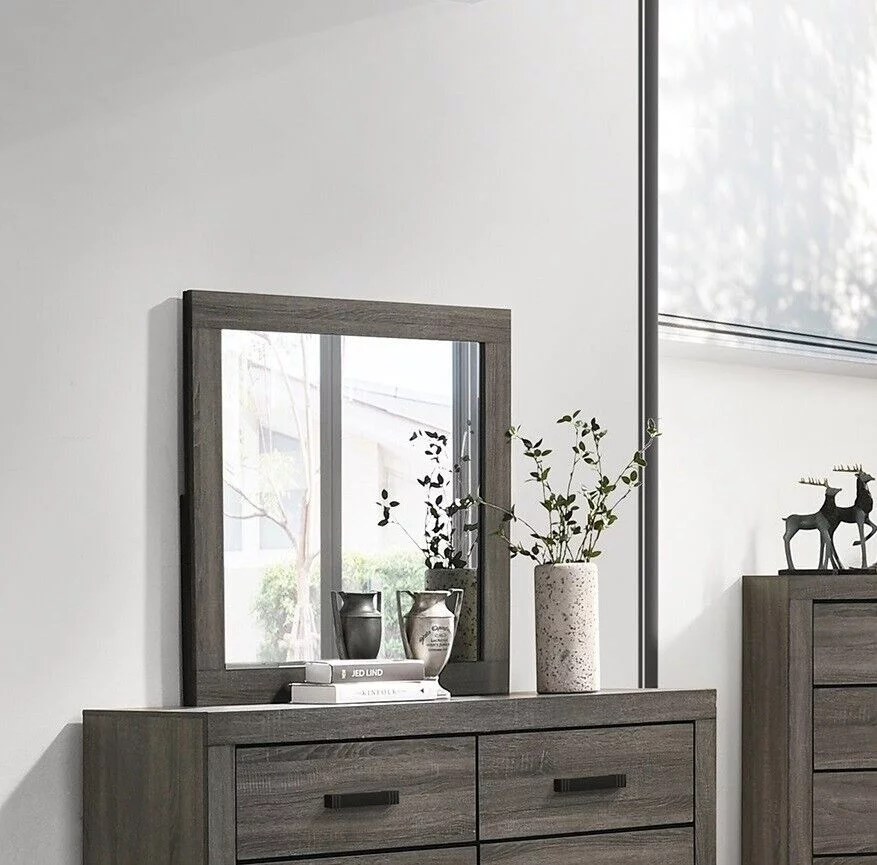 Classic Contemporary Unique 4pc Bedroom Furniture Queen Size Bed Dresser Mirror Nightstand Crafted Design Bedframe