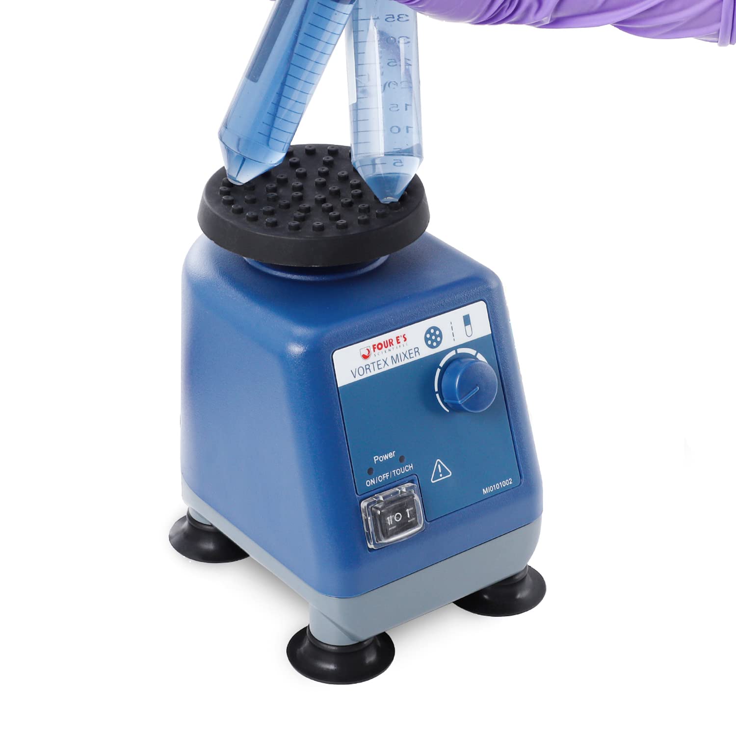Four E's Scientific Laboratory Vortex Mixer Speed 0-3000rpm, Touch & Continuous Function - Vortex Shaker Mixer Test Tubes Acrylic Paints Tattoo Ink