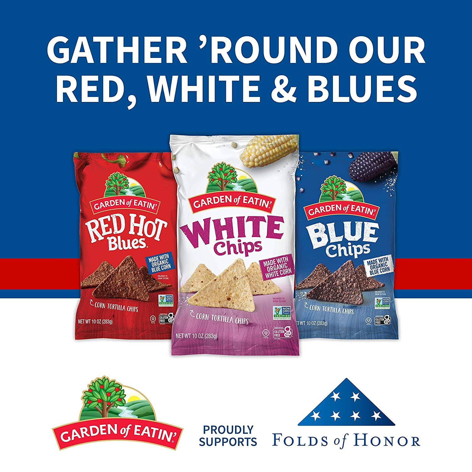 Garden of Eatin No Salt Added Blue Corn Tortilla Chips 16 oz. Pack