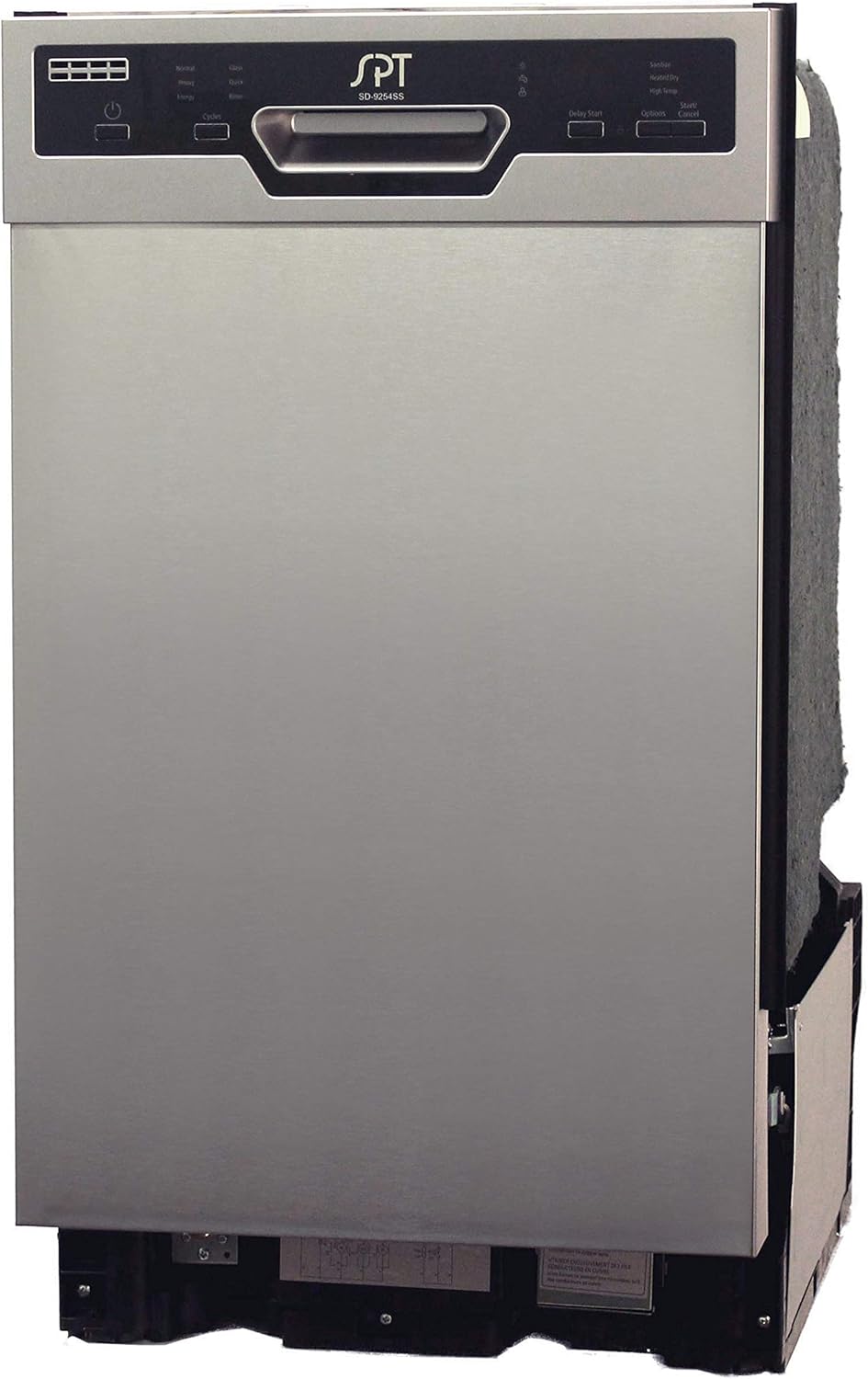 SPT SD-9254SSB 18″ Wide Built-In Stainless Steel Dishwasher w/Heated Drying, ENERGY STAR, 6 Wash Programs, 8 Place Settings and Stainless Steel Tub