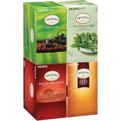 Twinings of London Variety Pack Tea, Keurig K-Cup Pods, 24 K-Cup Pods/Box, 4 Boxes/Case (F15486)