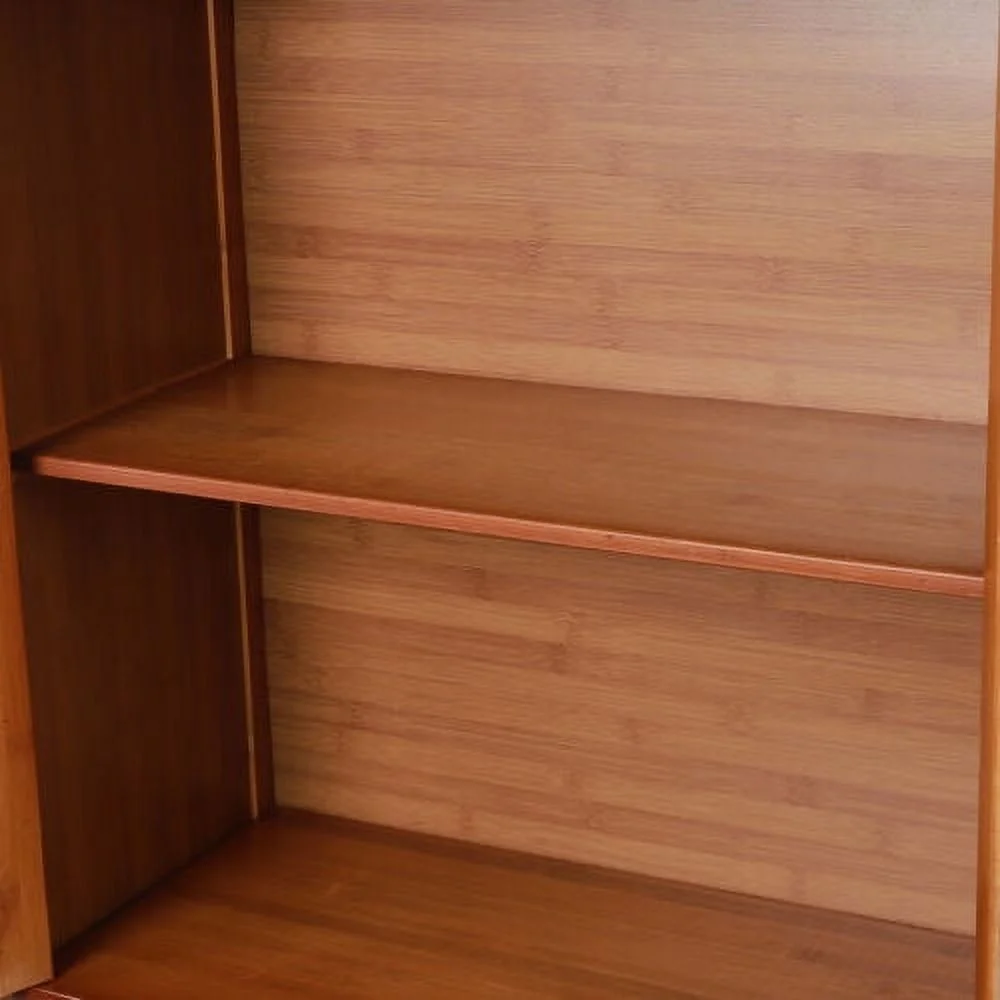 Wooden Storage Pantry Cupboard with 3 Drawers, Cabinets & 2 Acrylic Doors Brown