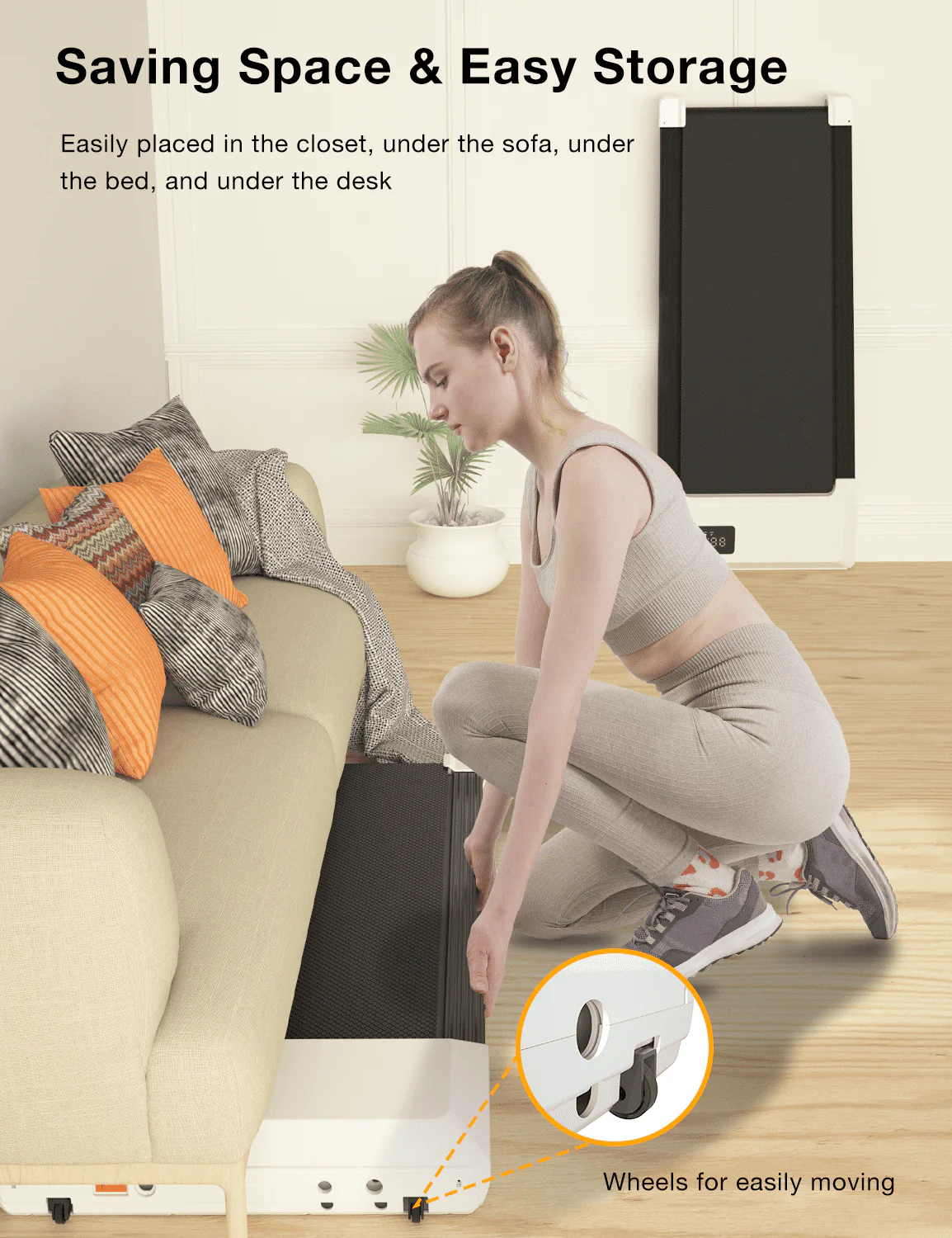 Superun 2.5Hp Walking Pad, 35.5*15.5 Walking Area 2 in 1 Under Desk Treadmill,300lb Walking Treadmill with Remote Control and LED Display, Quiet