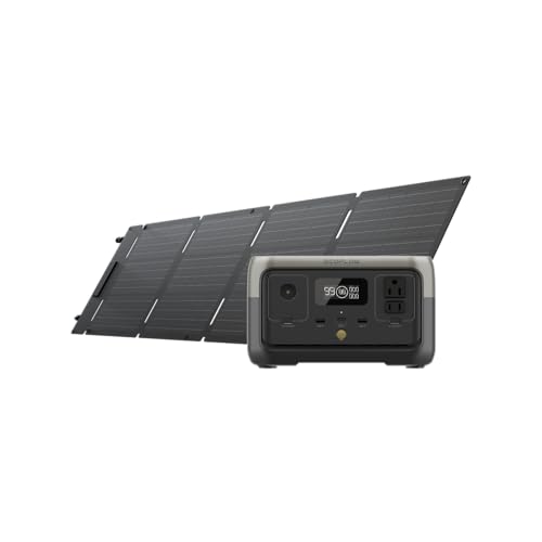 EF ECOFLOW Portable Power Station RIVER 2, 256Wh LiFePO4 Battery/ 1 Hour Fast Charging, 2 Up to 600W AC Outlets