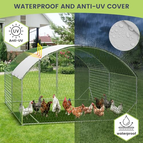 Large Metal Chicken Coop, Walk-in Poultry Cage