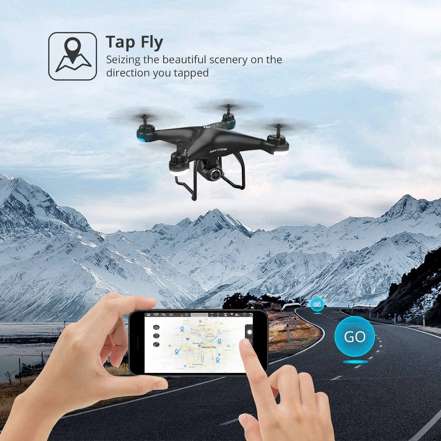 Holy Stone HS120D FPV Drone with Camera for Adults 2K 1080p HD Live Video and GPS Return Home, RC Quadcotper Helicopter for Kids