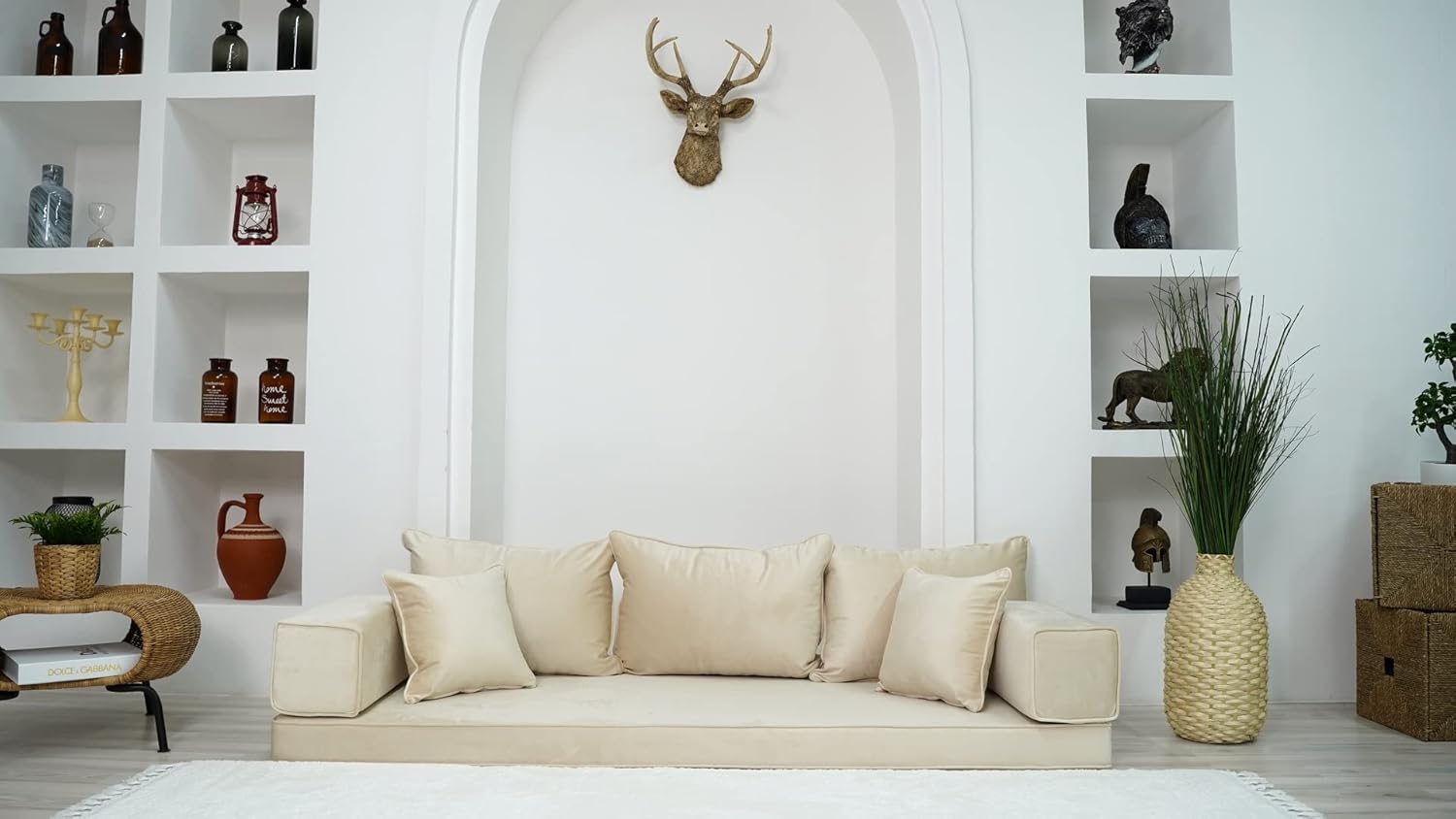 4" Thickness Velvet Floor Seating, Sectional Sofa, Velvet Floor Sofa, Meditation Sofa, Custom Cushion, Customizable Cushion