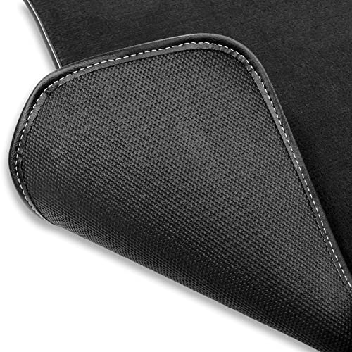 Lloyd Mats Heavy Duty Premium Black Binding with White Thread Carpeted Floor Mats for Corvette C8 2023-ON LogoMats - 2PC - Fronts