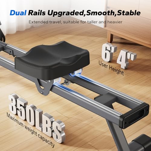 MERACH Rowing Machines for Home, Magnetic Rowing Machine with 16 Levels, Rower Machine of Quiet Resistance