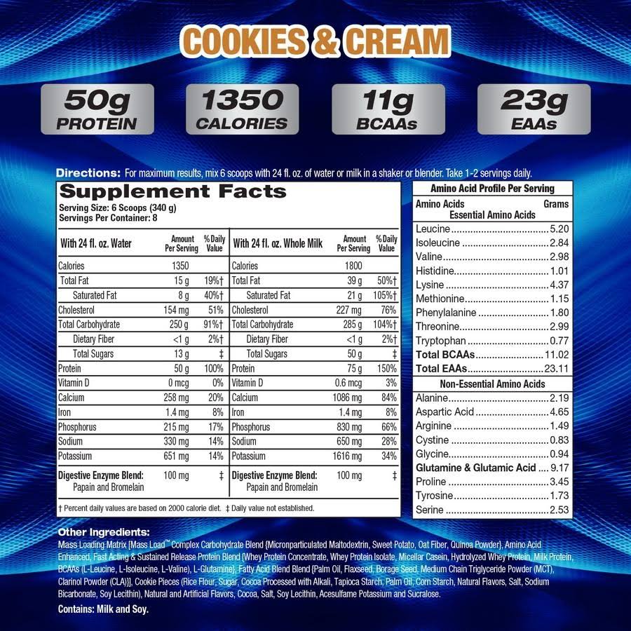 MHP Up Your Mass XXXL 1350 - 12lbs Cookies u0026 Cream