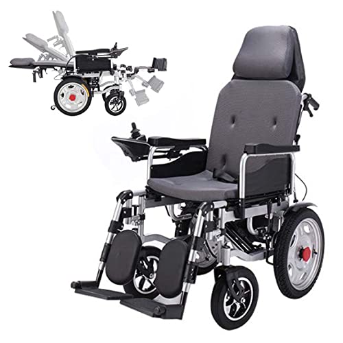 Heavy Duty Electric Wheelchair for Adults, Automatic Reclining Powered Wheelchairs with Flip-Back Armrest & Swing-Away Leg Rests