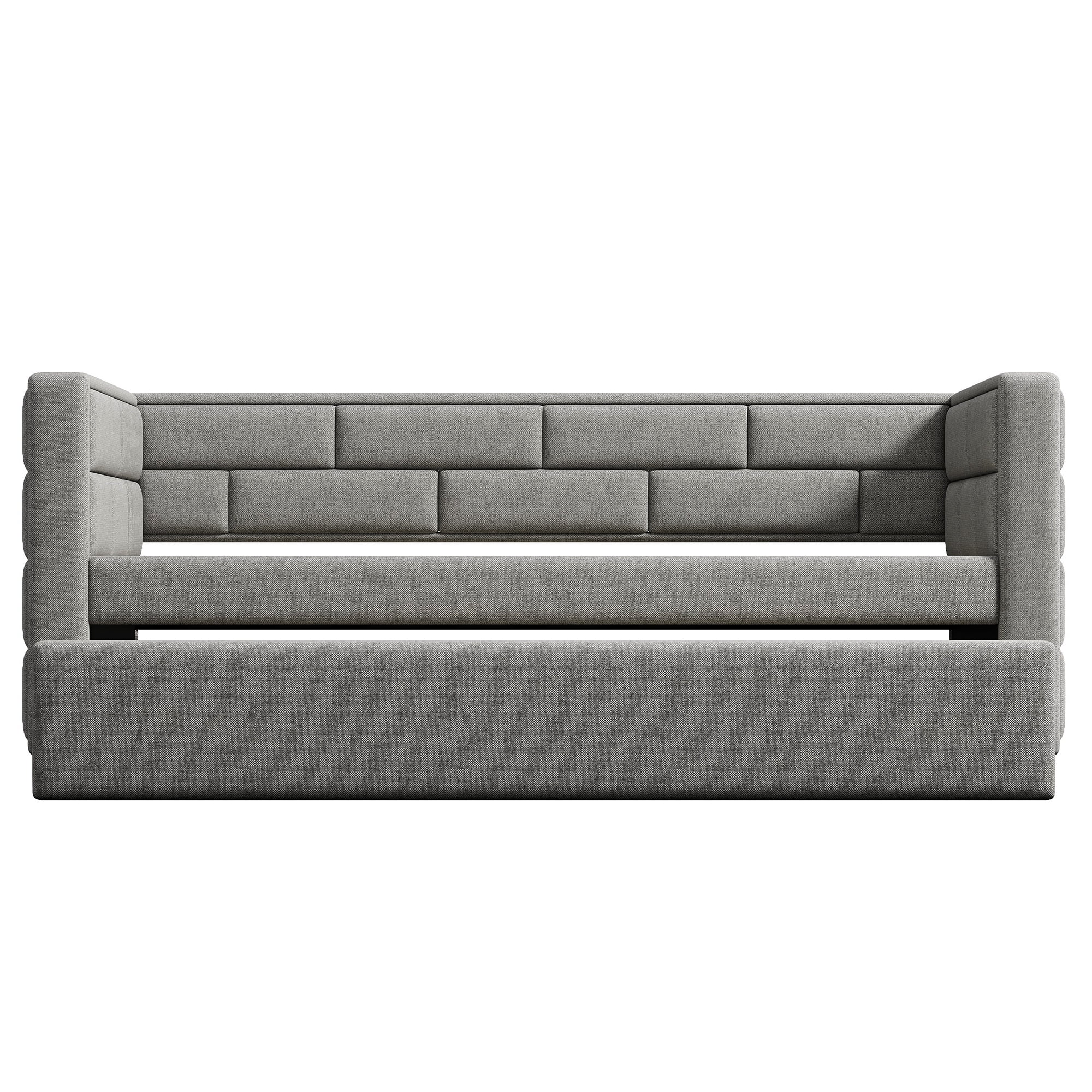 Euroco Modern Wood with Trundle Daybed, Twin, Gray